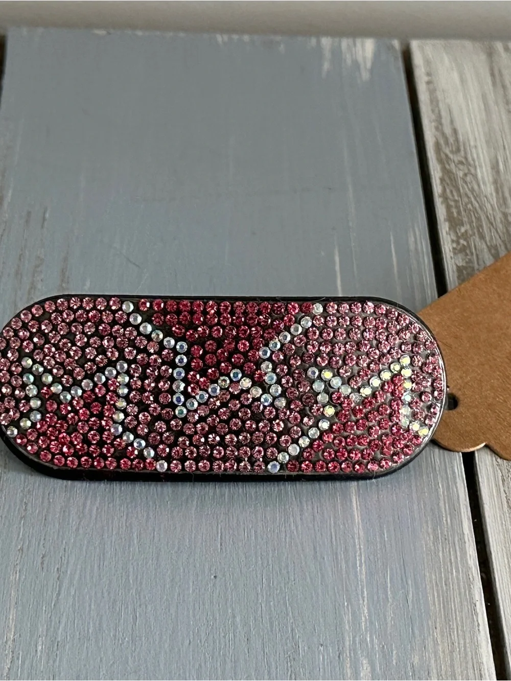 NWT Too Cute Diamond Painted Painting Barrette Stars In Pinks & Silver